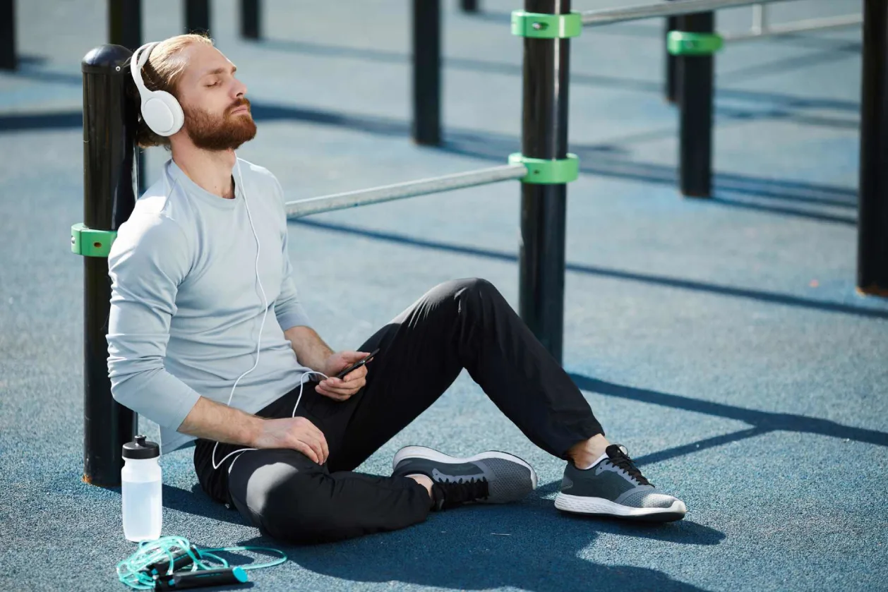 man meditating before sports training